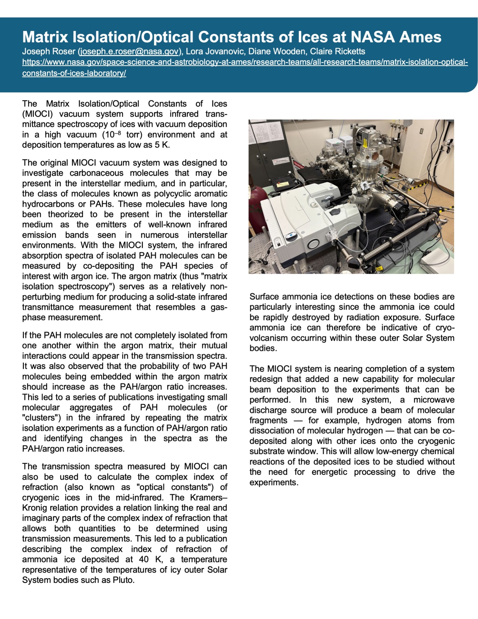 An image of the first page of the first Laboratory Astrophysics Newsletter, showing page 14.