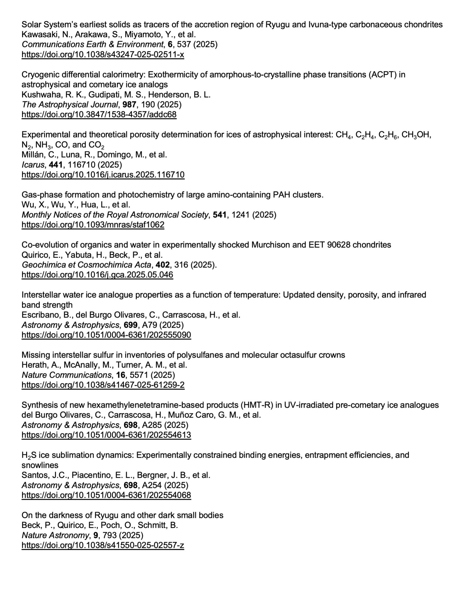 An image of the first page of the first Laboratory Astrophysics Newsletter, showing page 21.