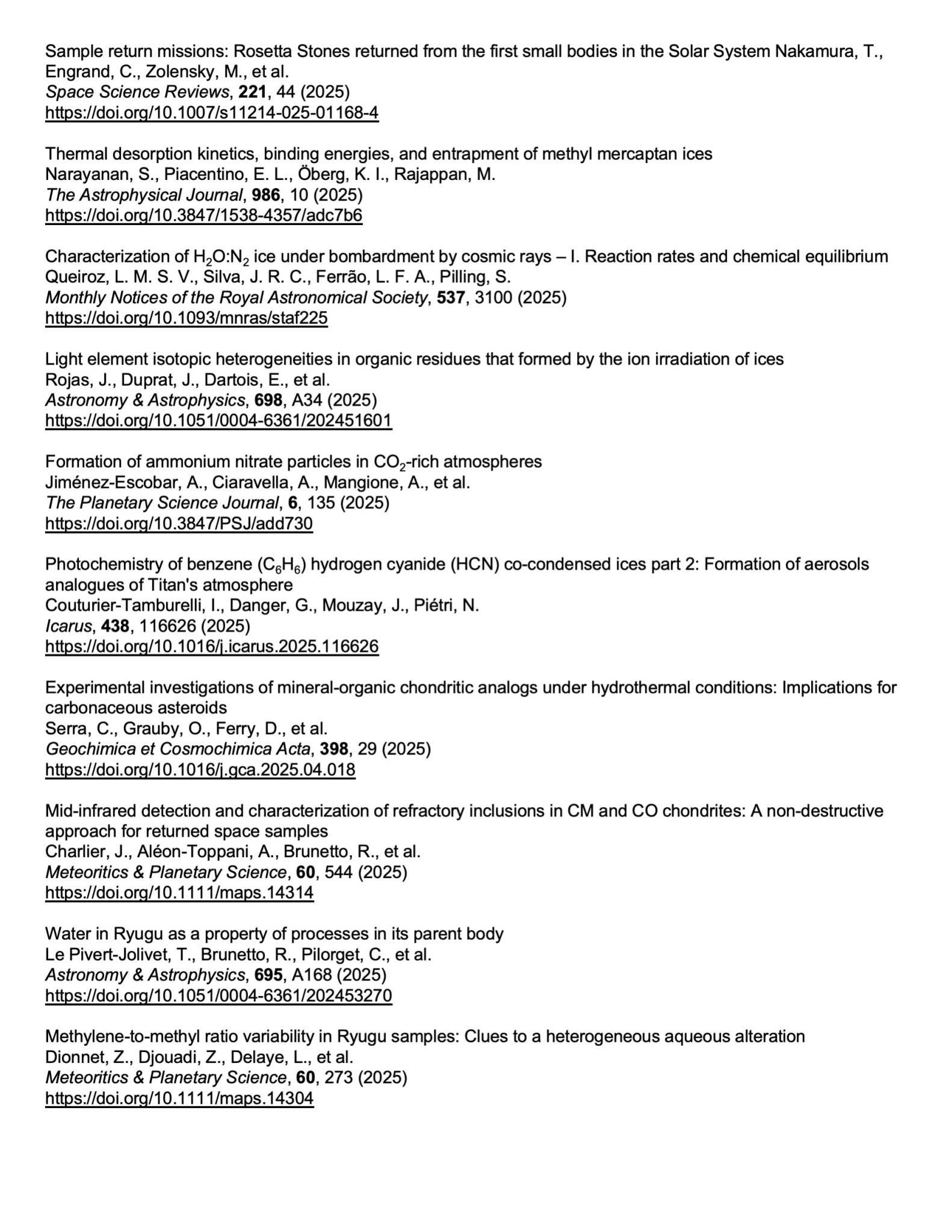 An image of the first page of the first Laboratory Astrophysics Newsletter, showing page 23.