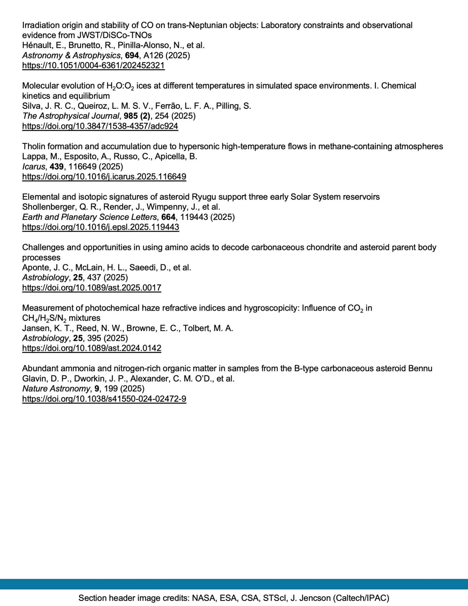 An image of the first page of the first Laboratory Astrophysics Newsletter, showing page 24.