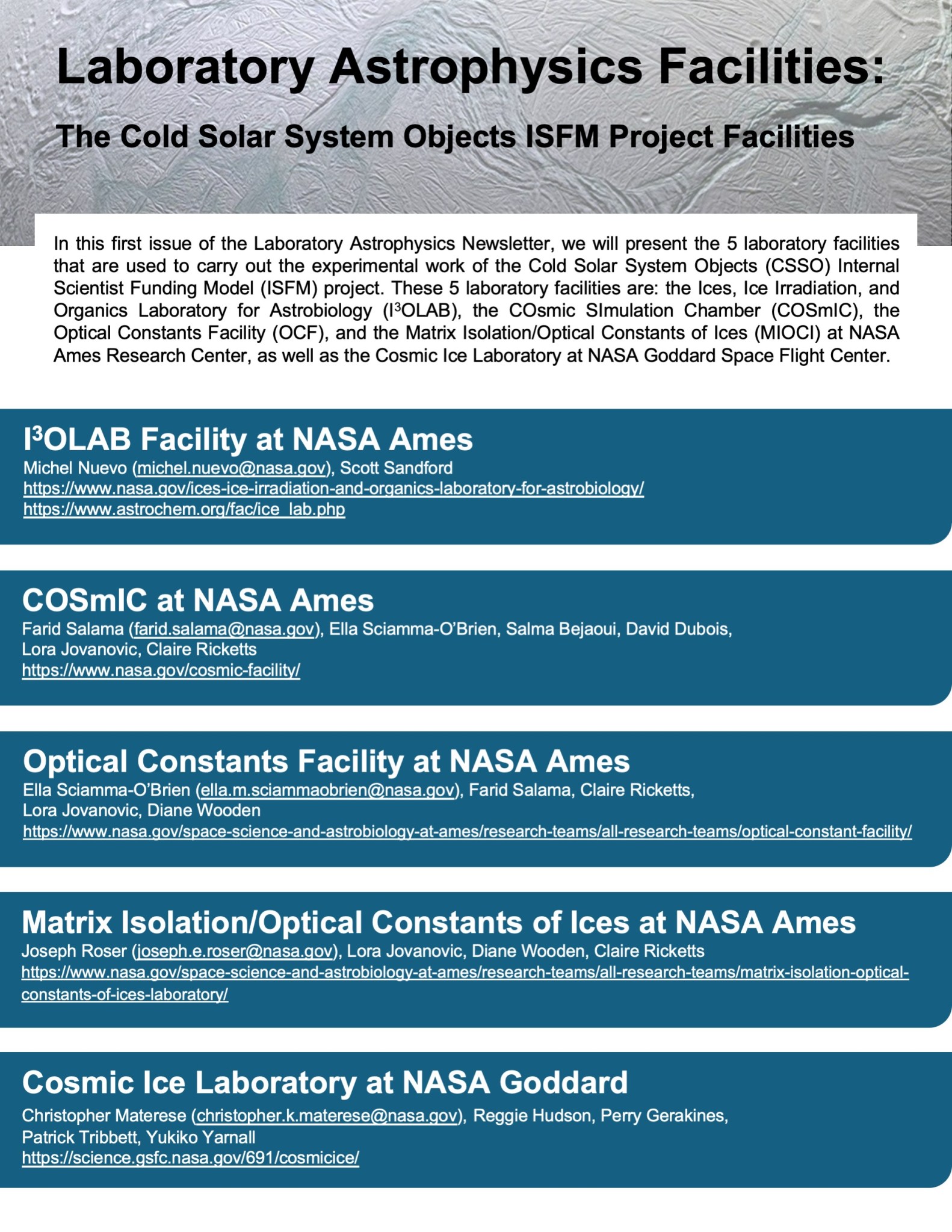 An image of the first page of the first Laboratory Astrophysics Newsletter, showing page 7.