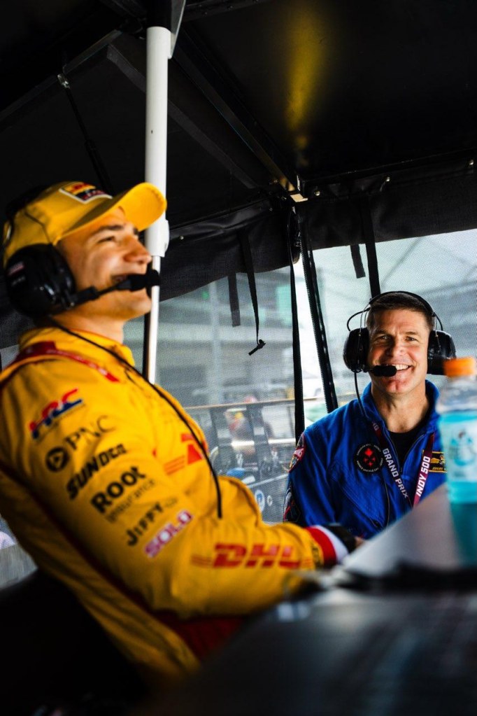 Racing driver Álex Palou, left and NASA Artemis II crew member Jeremy Hansen, right, are seen at the 2026 Indianapolis 500 Race Weekend. Hansen, a Canadian Space Agency astronaut, served as mission specialist among the four crew members aboard NASA’s historic Artemis II lunar flyby during April 2026. The 10-day mission captivated the world, marking the first time in 54 years that humans have traveled within the vicinity of the moon. Indianapolis Motor Speedway will host the 110th Indianapolis 500 presented by Gainbridge on Sunday, May 24, 2026.