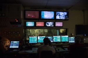 Building 222 Arc Jet Thermal Testing Facility during a final closure ceremony and last test run.