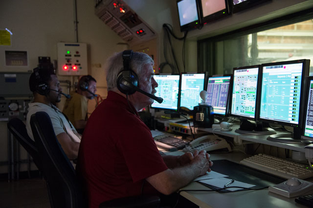 Building 222 Arc Jet Thermal Testing Facility during a final closure ceremony and last test run.