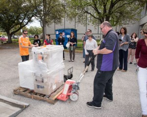 Arrival of meteorites from Antarctica to Building 31 - Meteorite Lab.