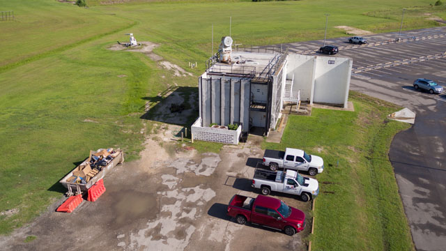 Center Operations Building Documentation Project: Aerial Drone views of JSC Building 18 area.