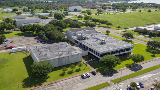Center Operations Building Documentation Project: Aerial Drone views of JSC Building 31 area.