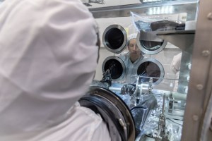 ANGSA 73001 Sample Extraction. (Apollo 17 Deep Core Sample 73001). Building 31 - Lunar Lab.