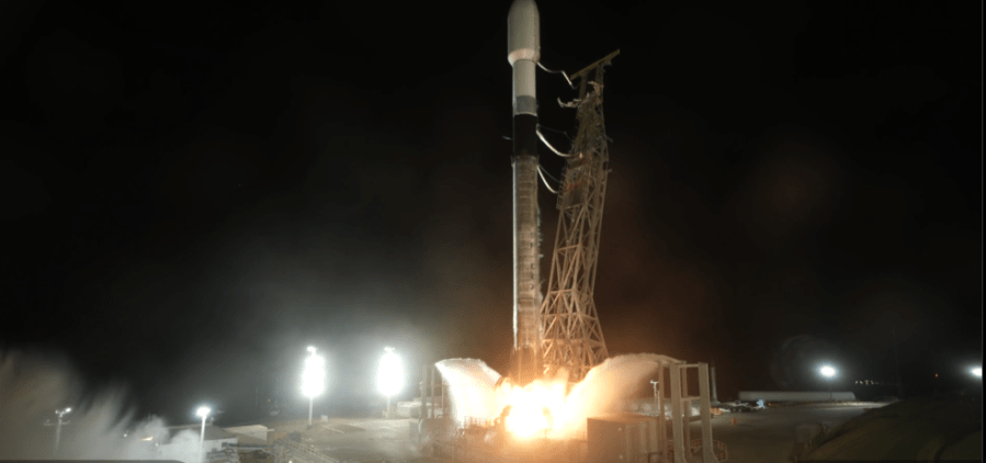 Image shows the ignition and launch of a SpaceX rocket carrying NASA's Pandora satellite at 5:44 a.m. Sunday, Jan. 11, 2026, from Vandenberg Space Force Base in California. Photo credit: SpaceX
