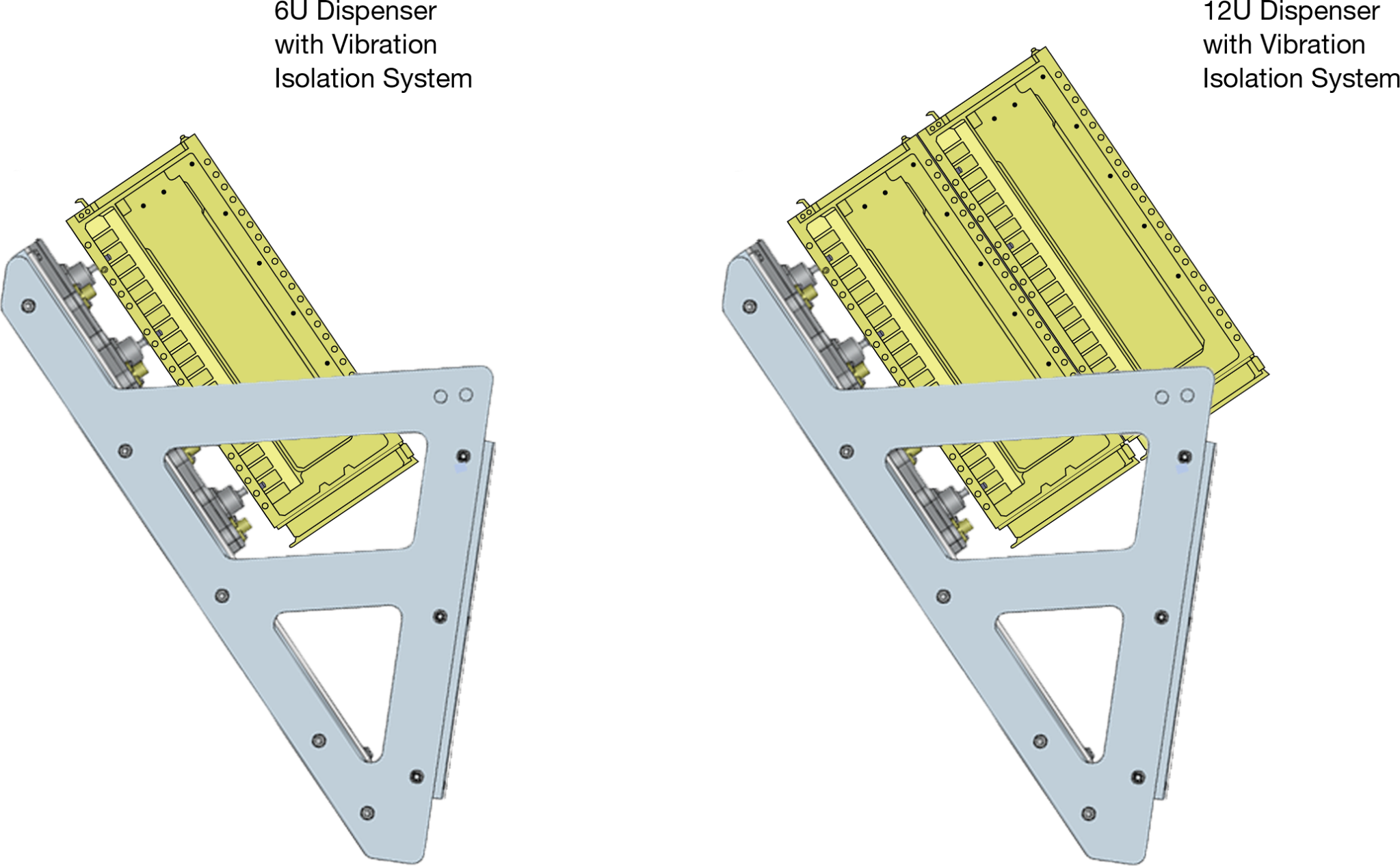 Illustration of the secondary payload dispenser. The secondary payload dispenser system for SLS Block 1 can accommodate 6U and 12U payloads.