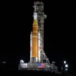 NASA’s Space Launch System (SLS) rocket and Orion spacecraft, secured to the mobile launcher, are seen at Launch Pad 39B, Saturday, Jan. 17, 2026, at NASA’s Kennedy Space Center in Florida.