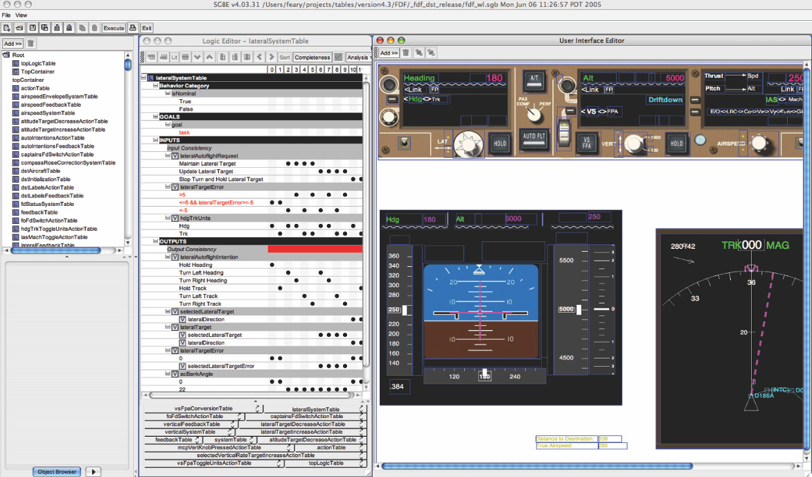 Screenshot of the Automation Design and Evaluation Prototyping Toolset (ADEPT) software tool developed by the Human Systems Integration Division's Aviation Cognitive Engineering (ACE) Laboratory at NASA Ames Research Center.