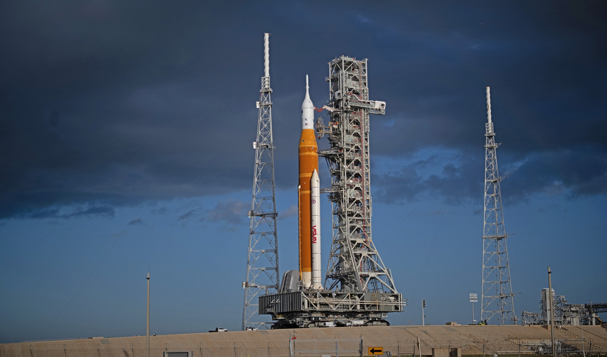 NASA's SLS rocket on the launch pad