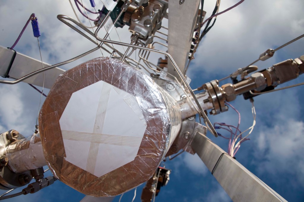 Bottom view of the test article before C‑4 installation.