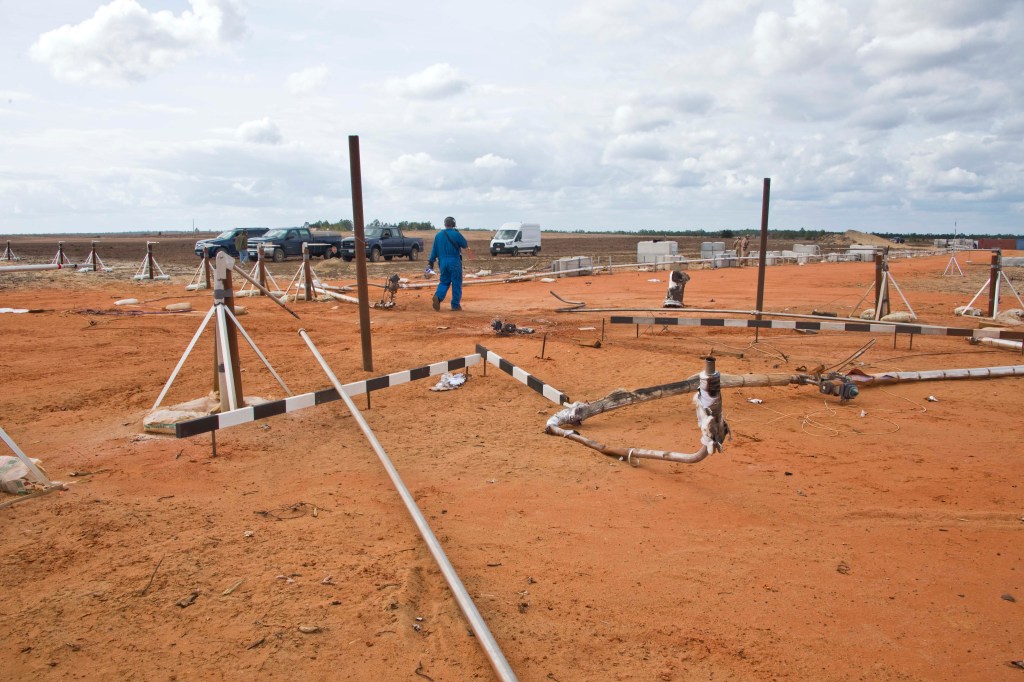Test site after the detonation.