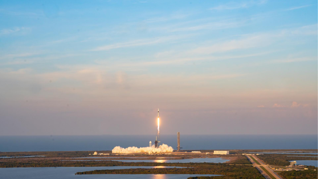 A SpaceX Falcon 9 rocket carrying the company's Dragon spacecraft lifts off on NASA’s SpaceX Crew-10 mission to the International Space Station with NASA astronauts Anne McClain and Nichole Ayers, along with JAXA (Japan Aerospace Exploration Agency) astronaut Takuya Onishi and Roscosmos cosmonaut Kirill Peskov aboard at 7:03 p.m. EDT Friday, March 14, 2025, from Launch Complex 39A at Kennedy Space Center in Florida. Crew-10 is the 10th crew rotation mission of the SpaceX Dragon spacecraft and Falcon 9 rocket to the space station as part of the agency’s Commercial Crew Program.