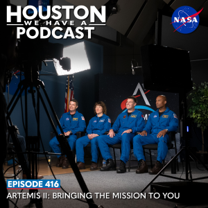 Houston We Have a Podcast Episode 416: Artemis II: Bringing the Mission to You
The Crew of Artemis II sit in a tv studio for an interview.
