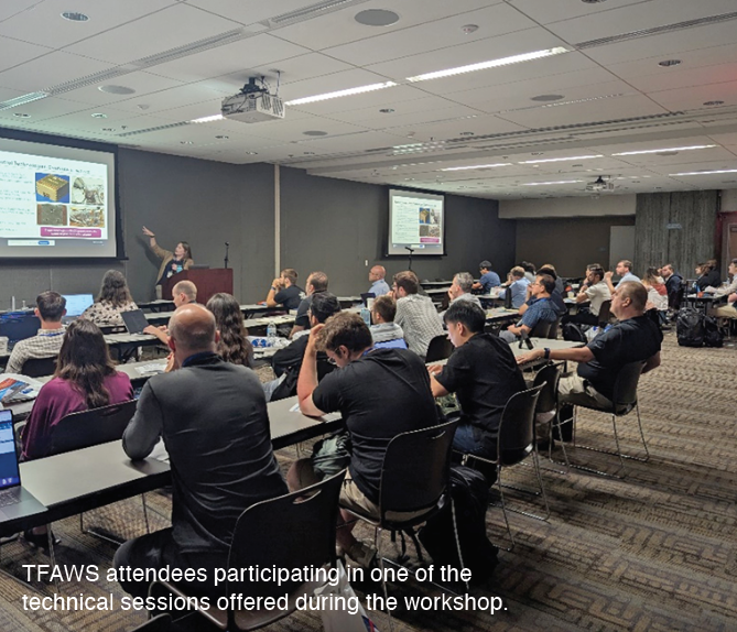 TFAWS attendees participating in one of the technical sessions offered during the workshop