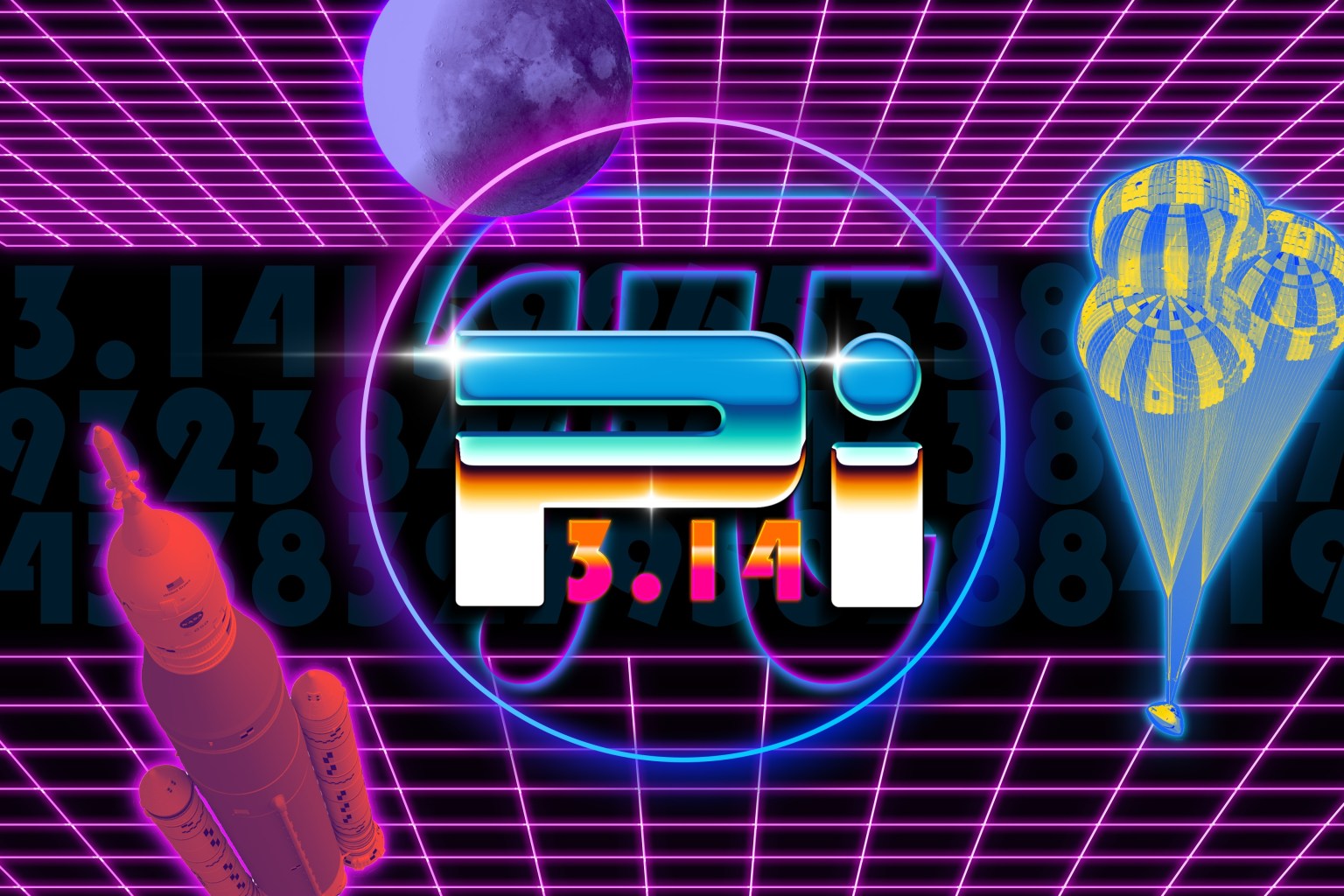 Futuristic graphic for Pi Day
