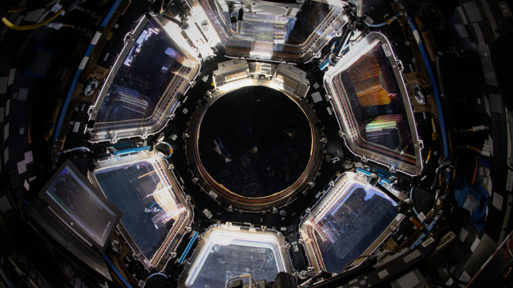 . The cupola, pictured, provides the crew a way to observe activity outside of the space station and is often referred to as the “window to the world.”