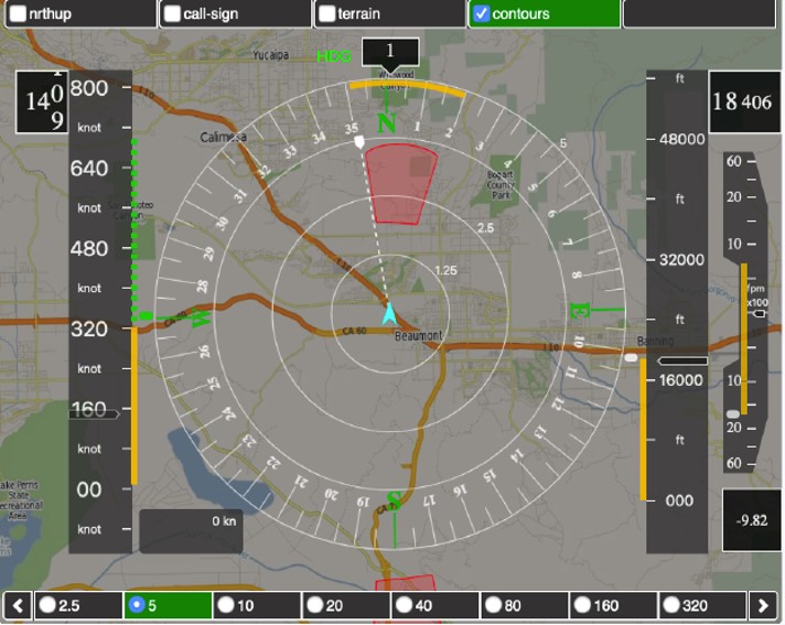 Screen shot of the DAIDALUS guidance system.