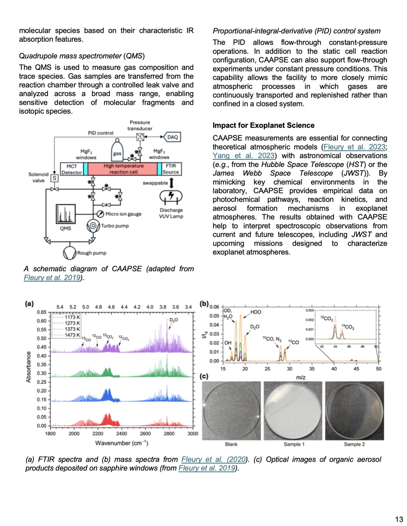 Image of the 13th page of the laboratory astrophysics newsletter issue 2, with text about the theme Exoplanets.