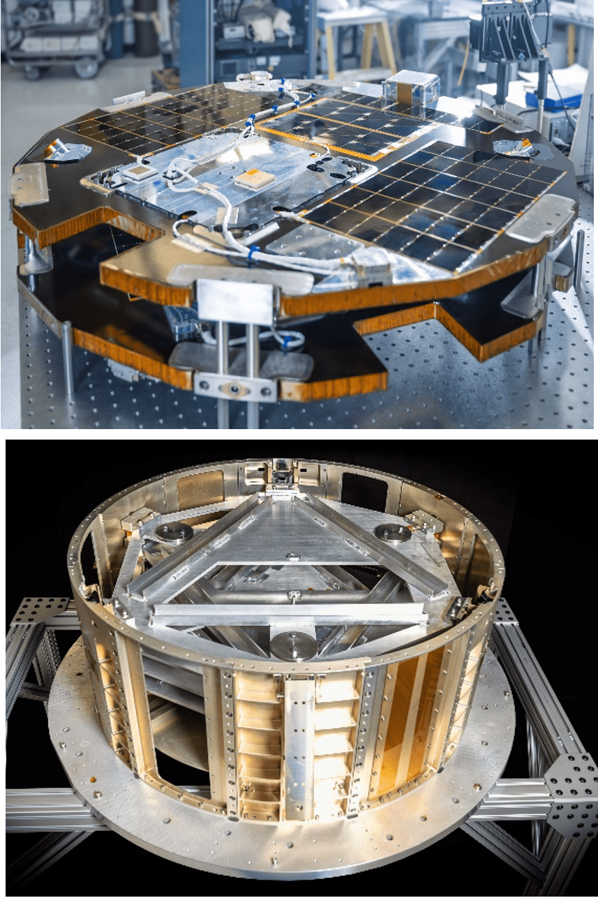 two photos of cylindrical hardware