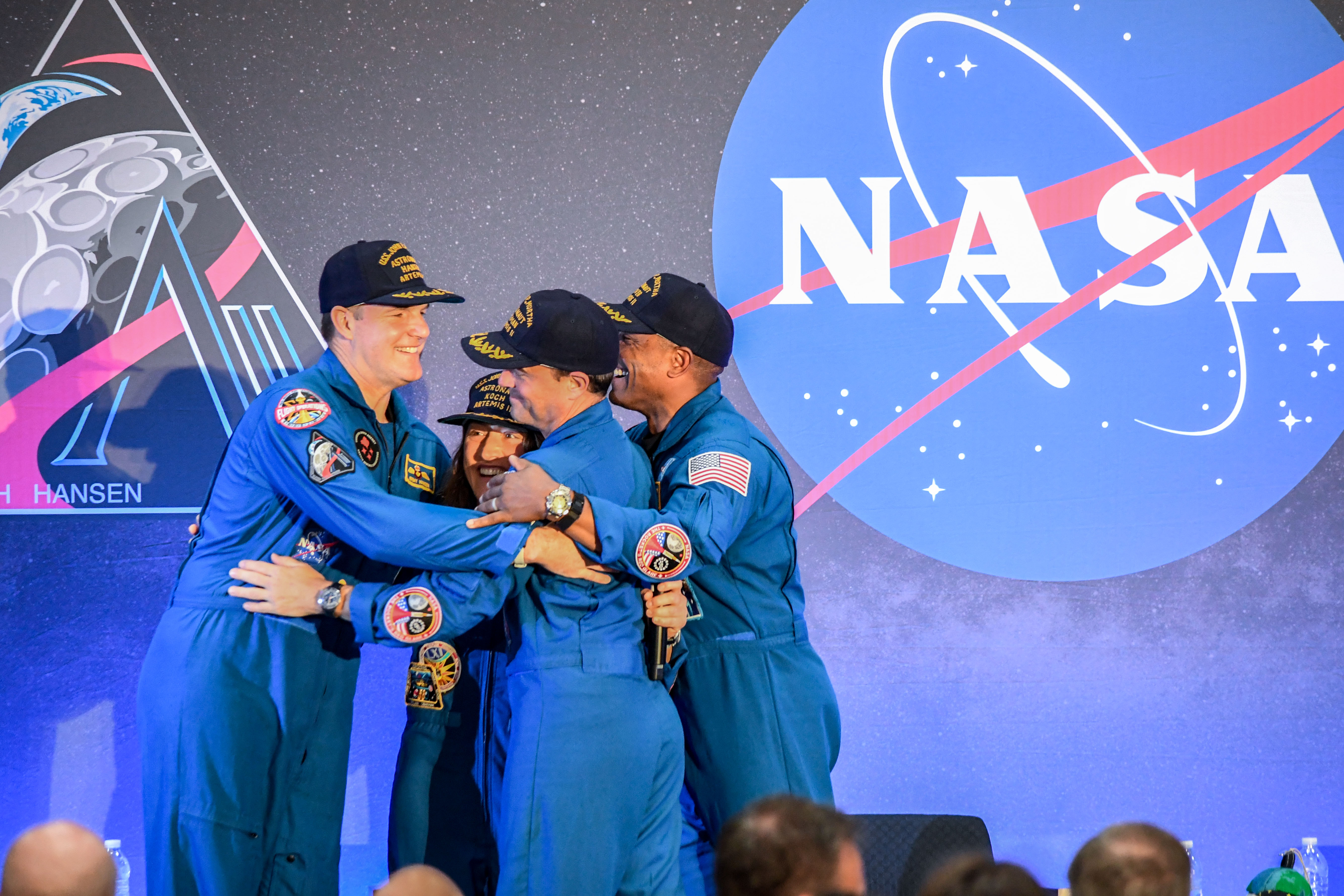 Date: April 11, 2026 Subject: Artemis-02 Crew Return Ceremony Location: Ellington Field Photo Credit: NASA/Bill Stafford
