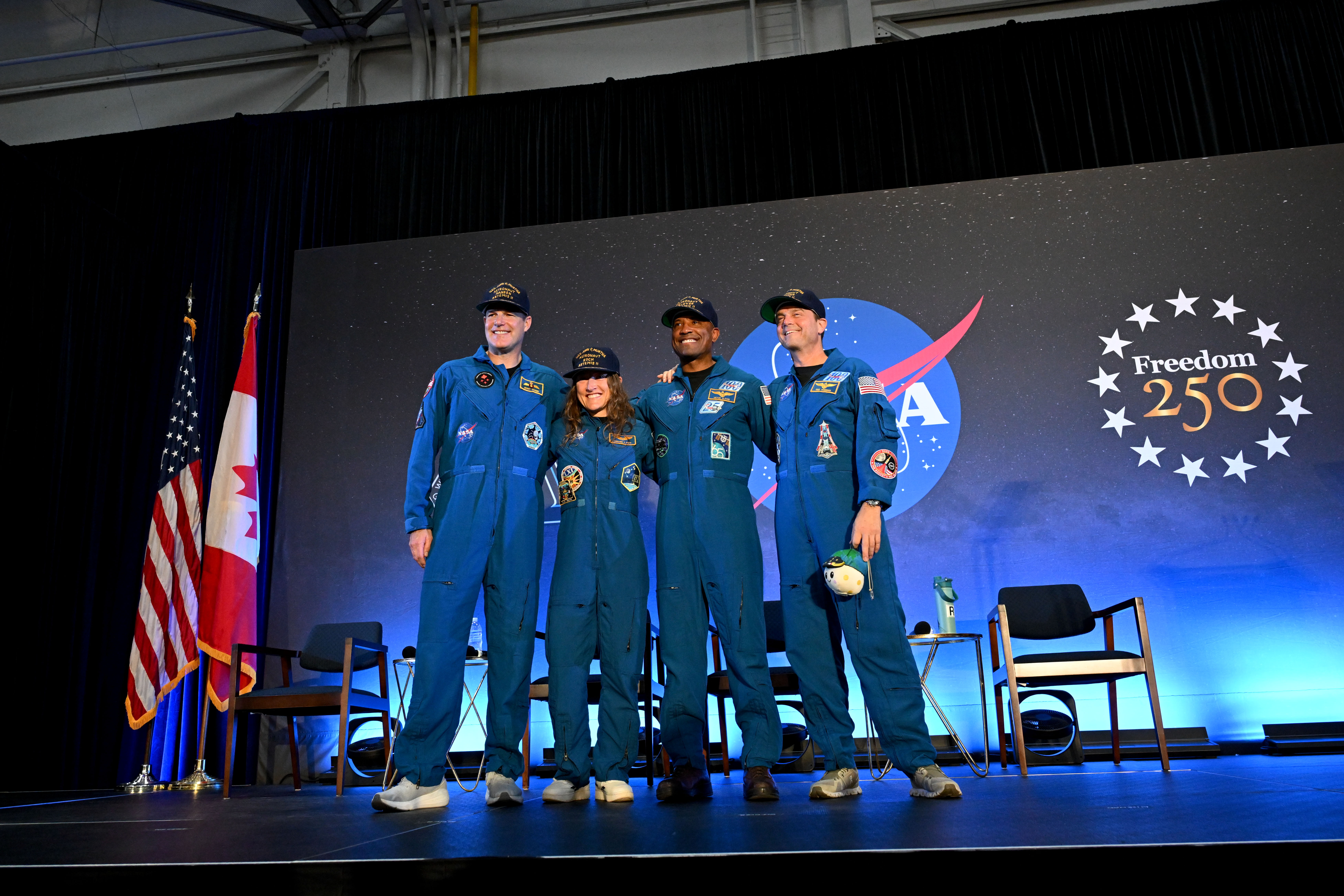 Date: April 11, 2026 Subject: Artemis-02 Crew Return Ceremony Location: Ellington Field Photo Credit: NASA/Helen Arase Vargas