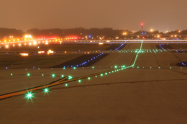 Runway lights.