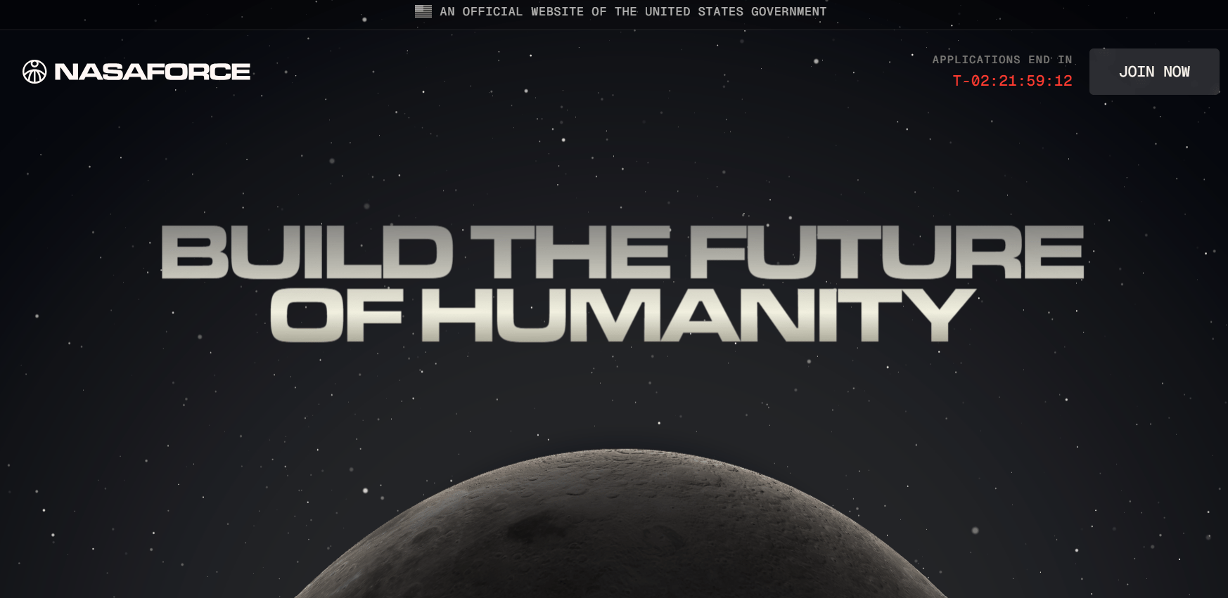 Image showing NASA Force.gov website homepage