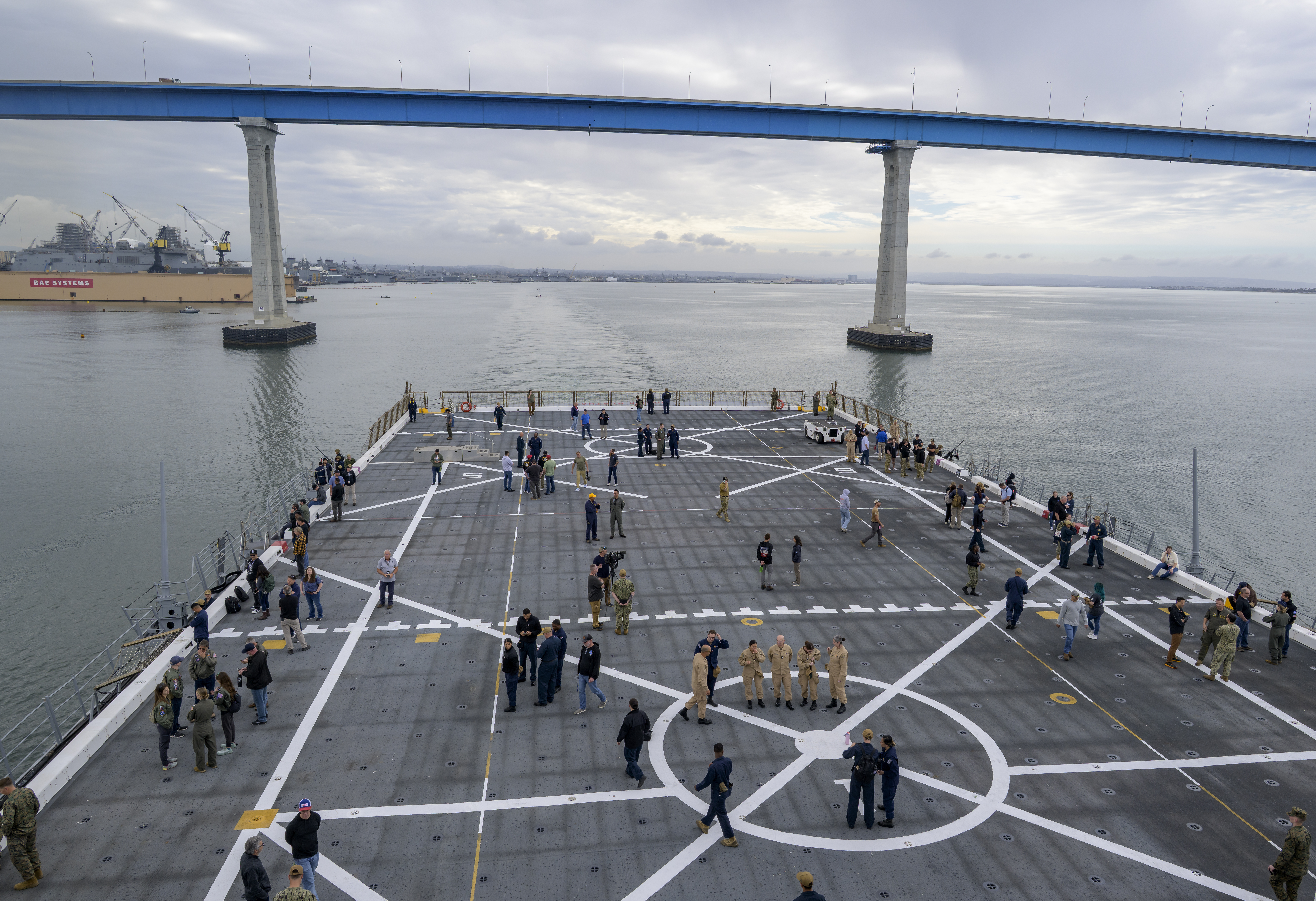 USS John P. Murtha (LPD 26) departs Naval Base San Diego with NASA, U.S. Navy, and U.S. Air Force teams...