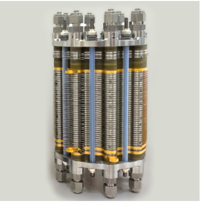 Regenerative (continuously rechargeable) Fuel Cells convert hydrogen and oxygen into electrical energy. The system is “recharged” with power from solar arrays.