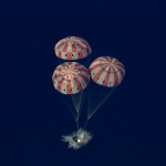 NASA’s Artemis II crew in their Orion spacecraft is back on Earth. They successfully completed a parachute-assisted splashdown in the Pacific Ocean off the coast of San Diego at 8:07 p.m. EDT (5:07 p.m. PDT).