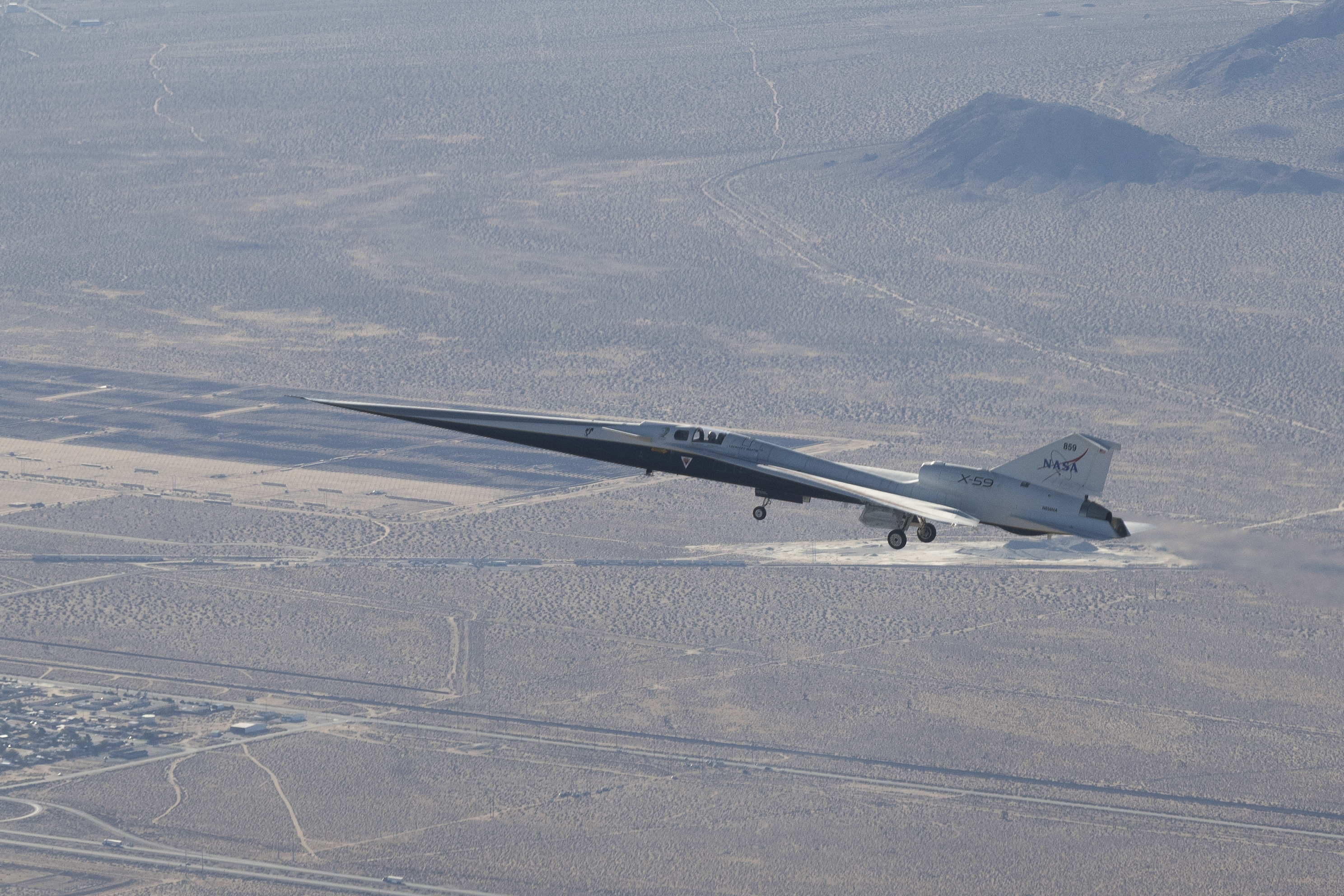 X-59 in flight for the first time.
