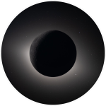 Image of the Moon photographed by the Artemis II crew during the mission, showing the dark lunar surface silhouetted against a glowing halo of sunlight.