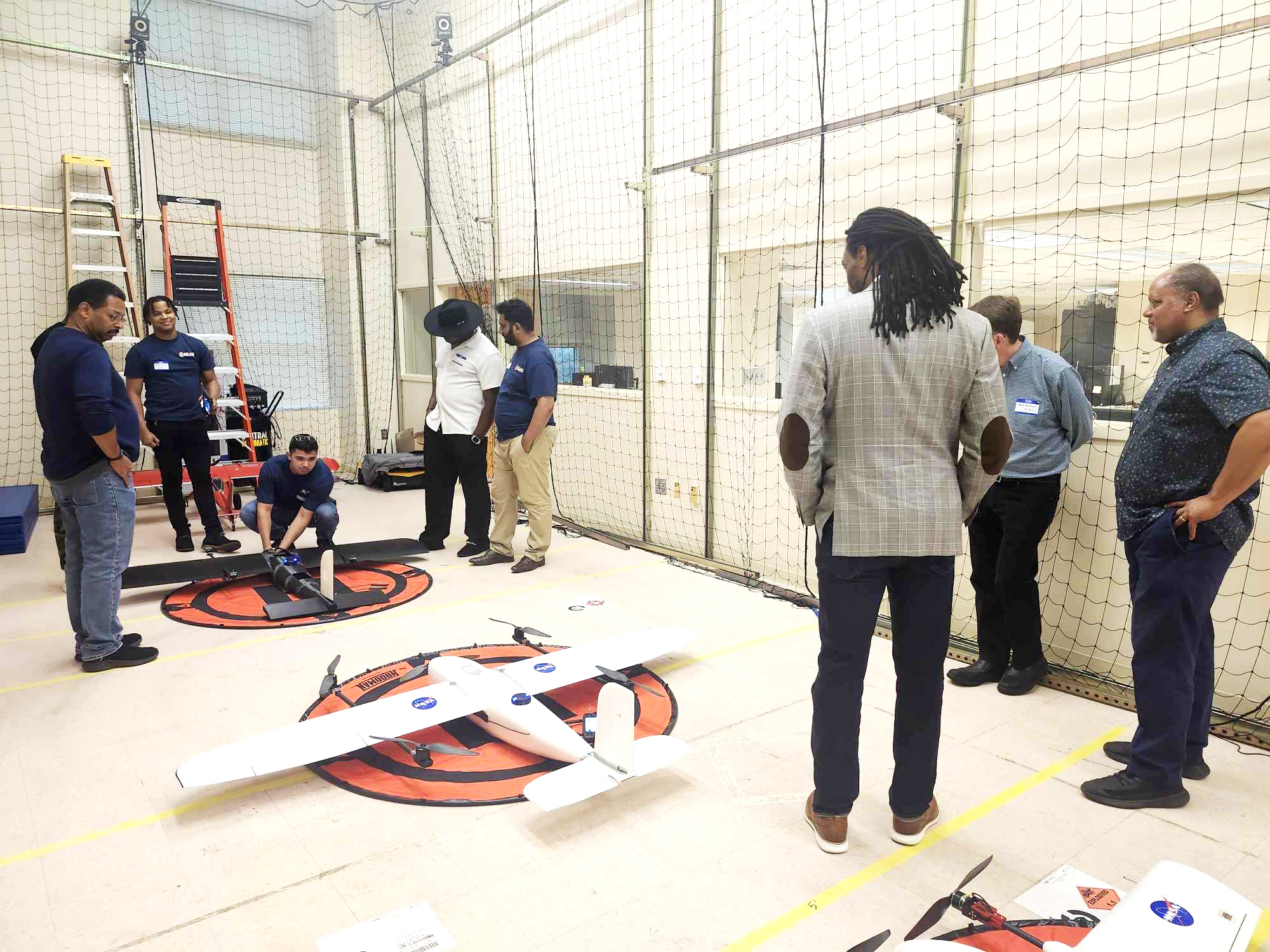 Luis Landivar showing his work on a drone.