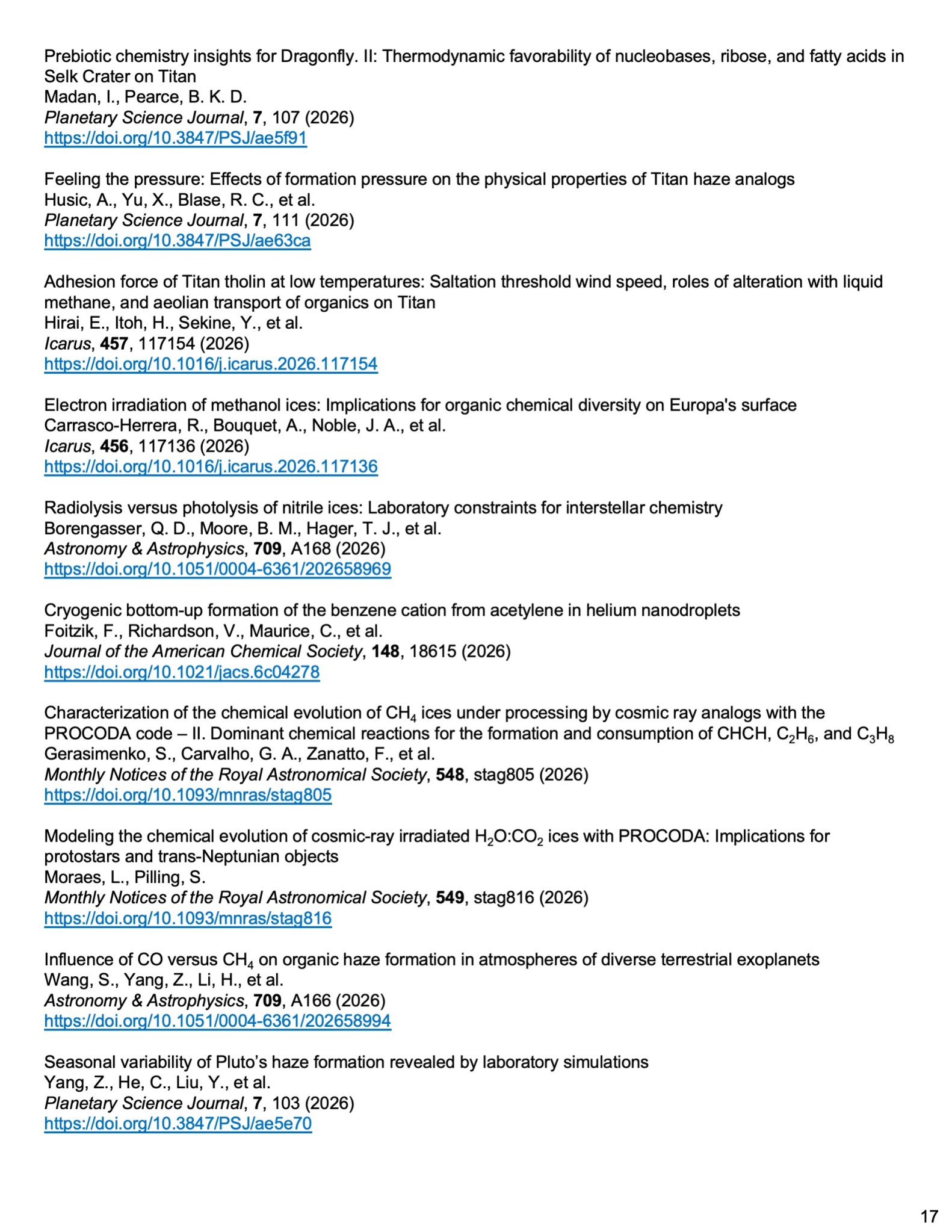 Laboratory Image of the Astrophysics Newsletter Issue number 3, with the theme Astrophysical Ices, page 17.