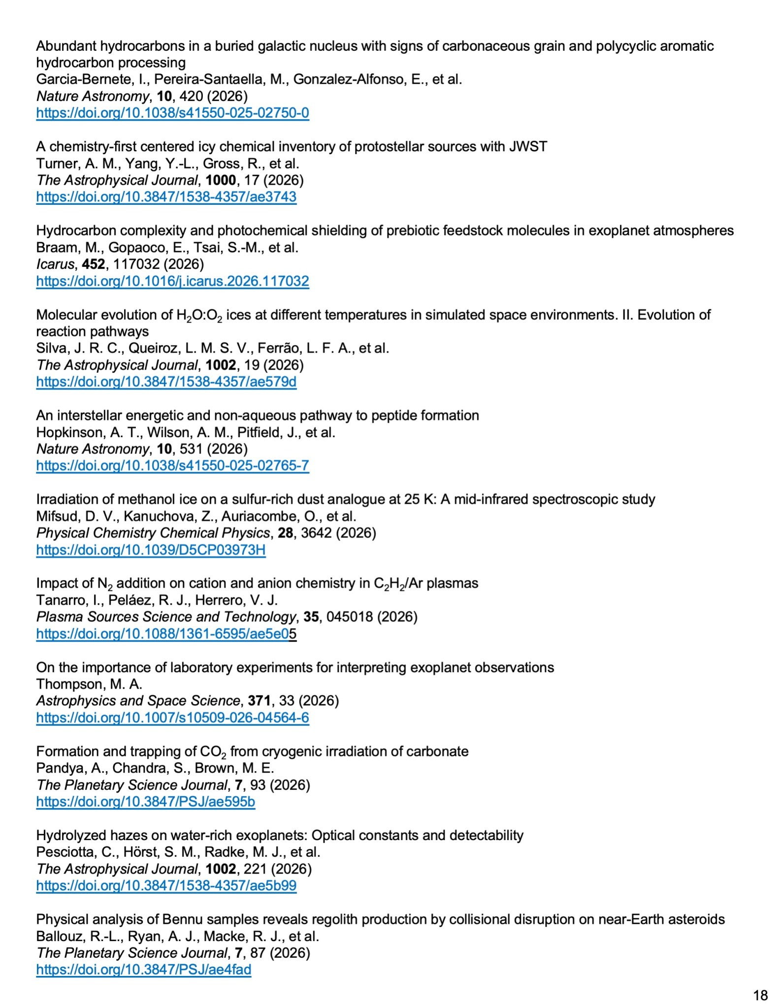 Laboratory Image of the Astrophysics Newsletter Issue number 3, with the theme Astrophysical Ices, page 18.