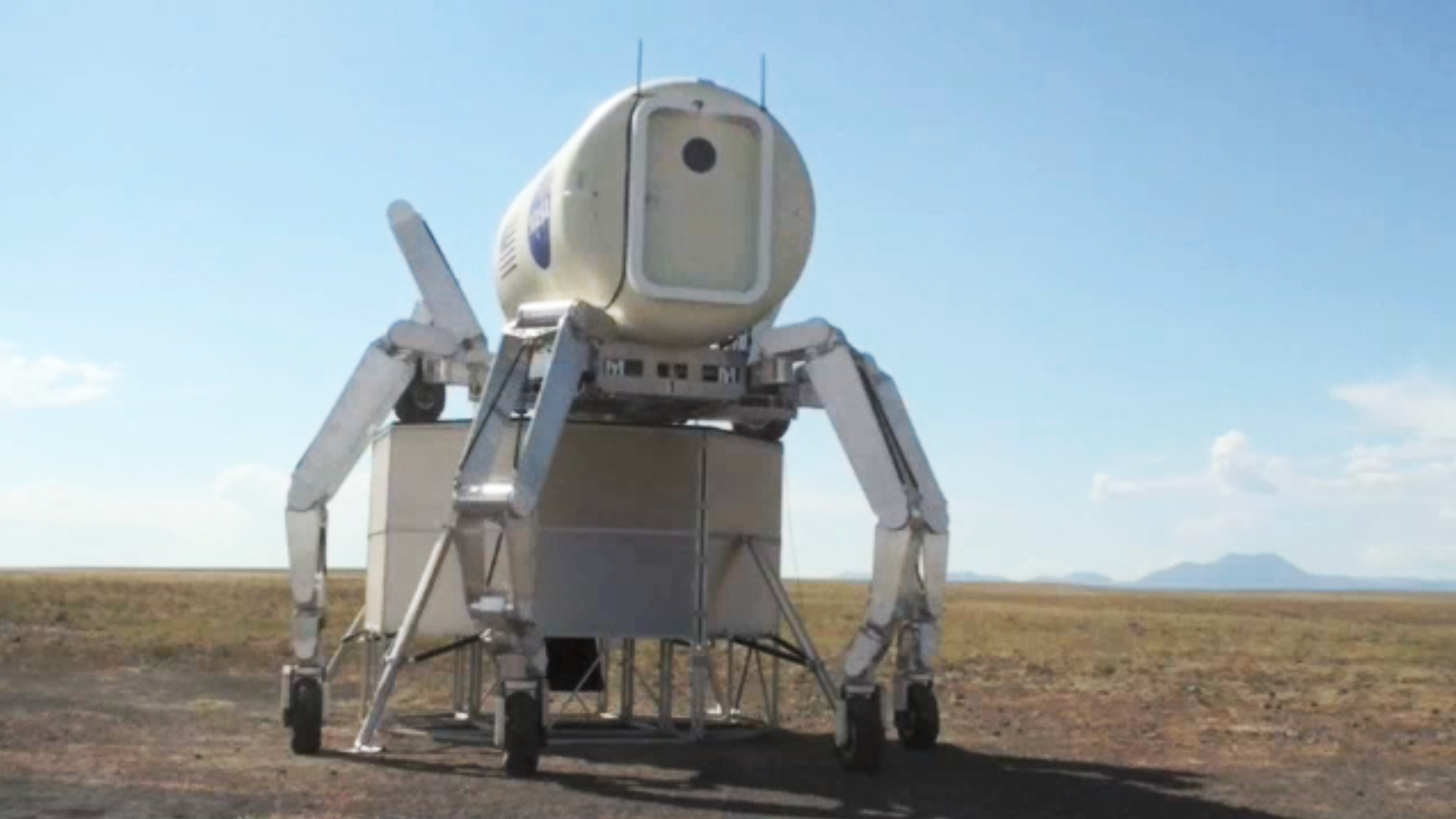 Athlete rover in the desert during testing.