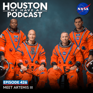 Houston We Have a Podcast Episode 426: Meet Artemis III The Crew of Artemis III sits for their official portrait. From left to right, Mission Specialist Andre Douglas, Pilot Luca Parmitano, Commander Randy Bresnik, and Mission Specialist Frank Rubio.
