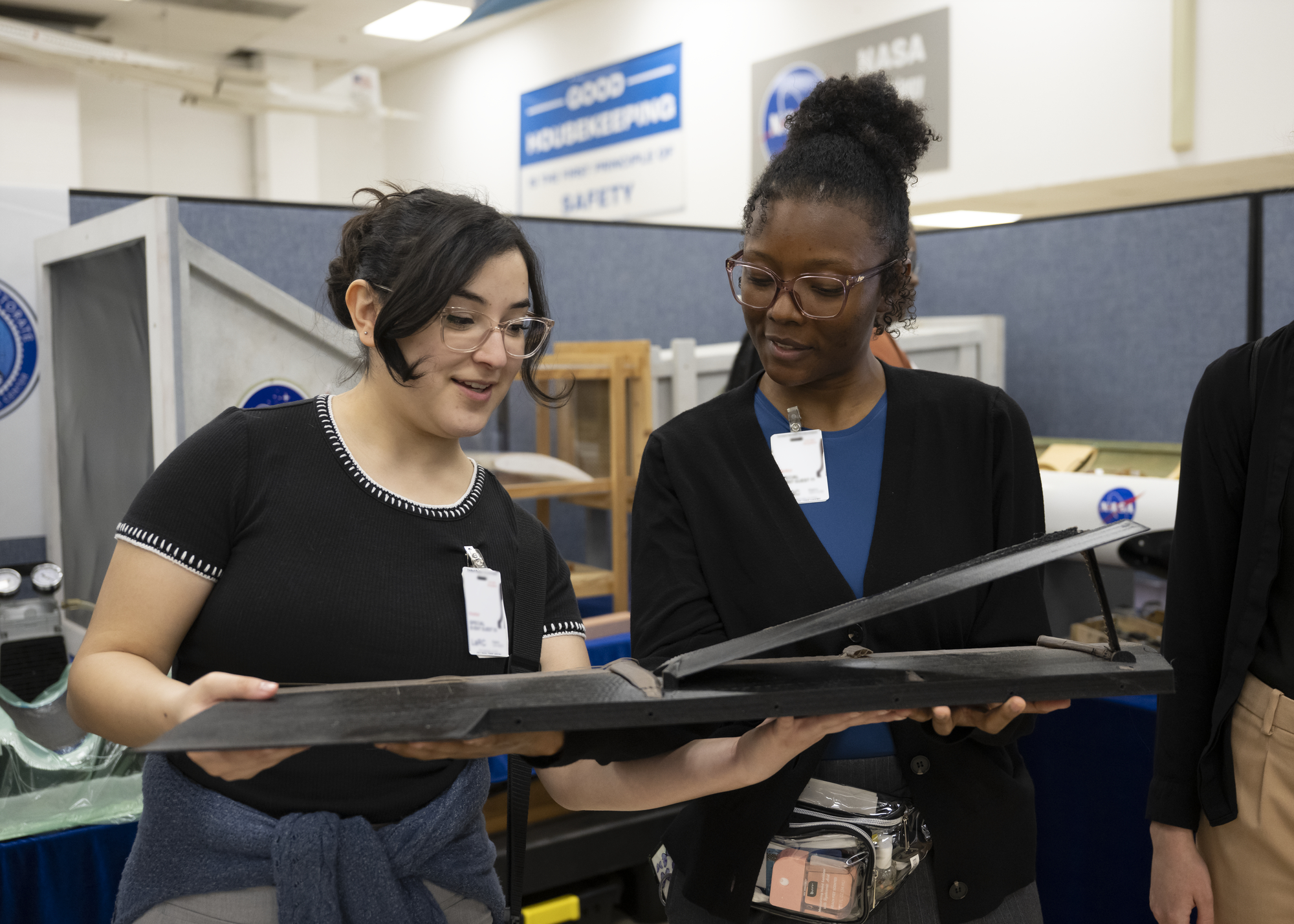 Students visit NASA Langley Research Center’s model shop during Career Technical Education Day to learn about the materials and techniques technicians use to build model aircraft and spacecraft.