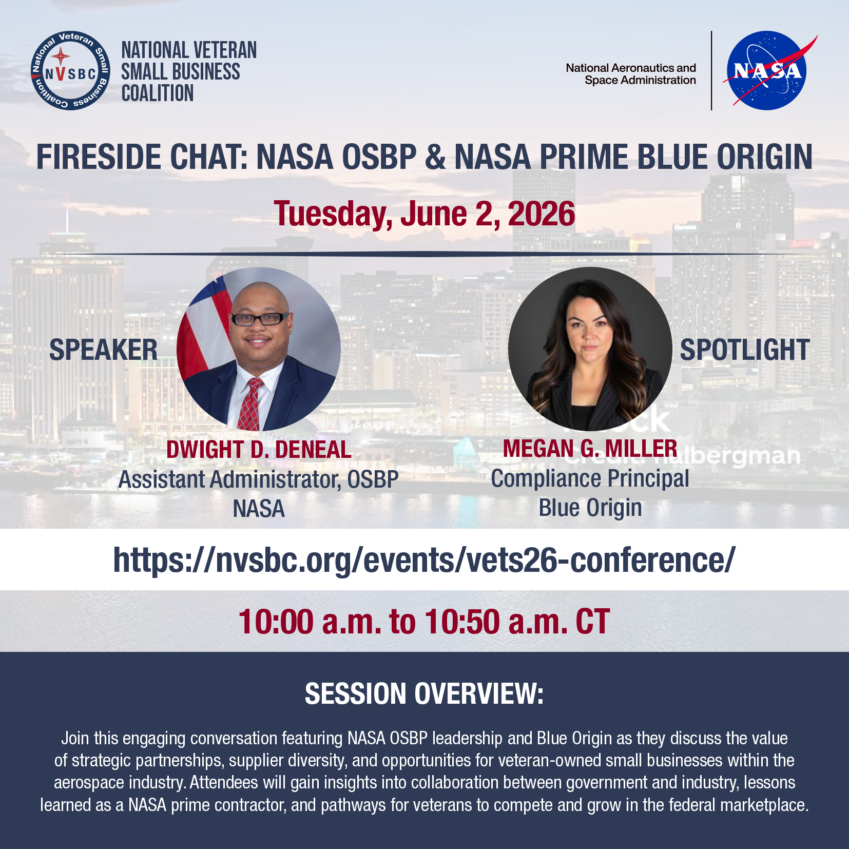 NASA OSBP & NASA Prime Blue Origin at Vets 26 Conference