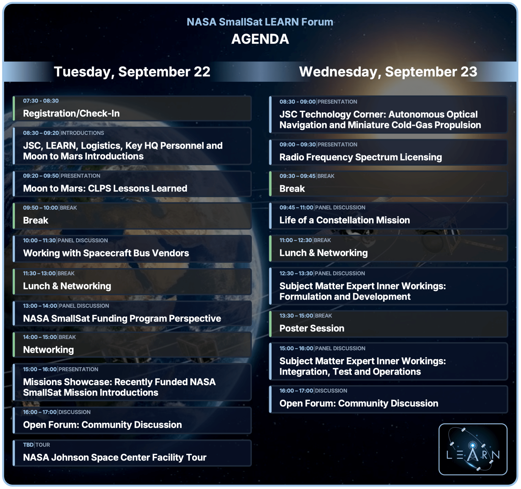 2026 NASA SmallSat LEARN In-Person Technical Interchange Meeting