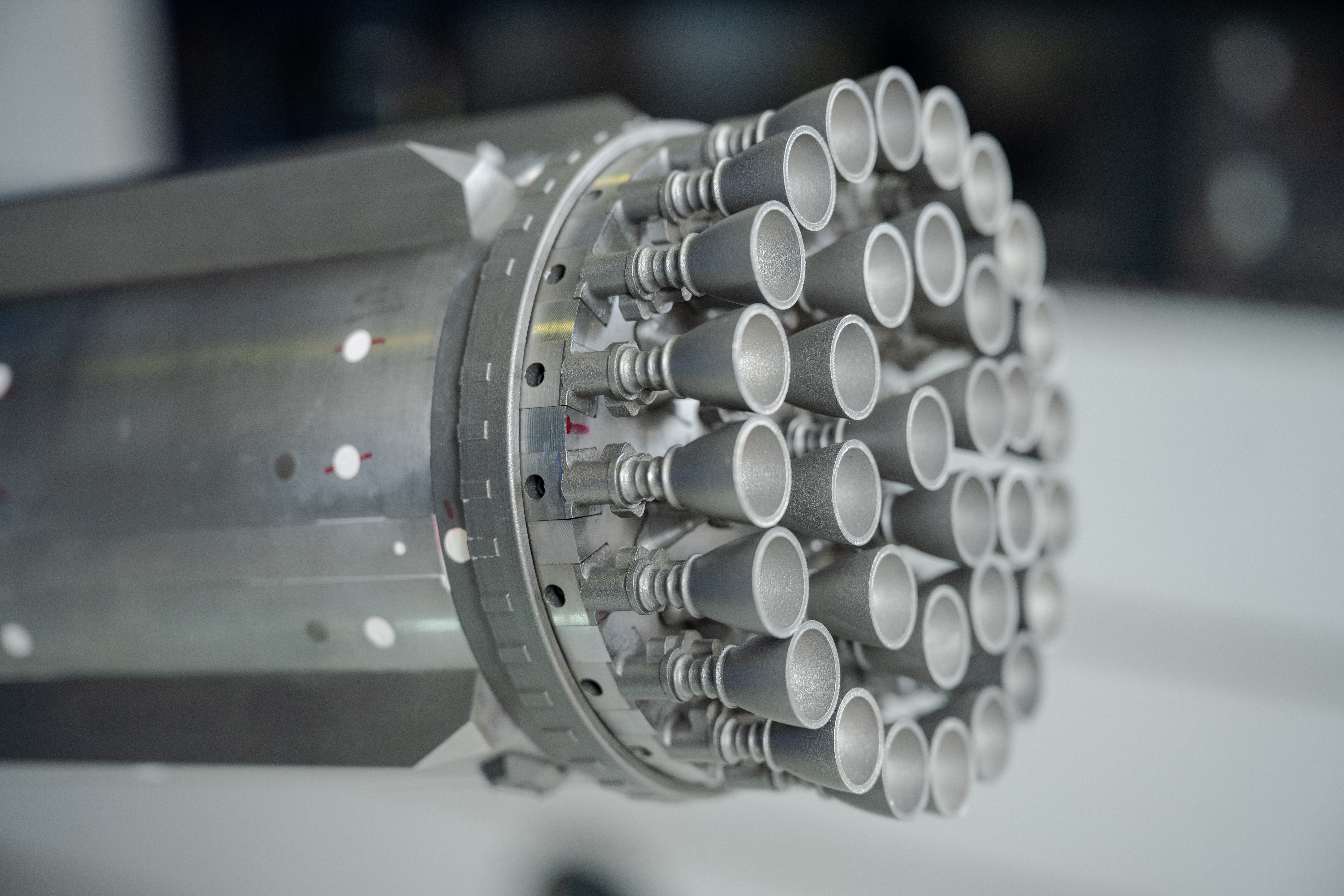 Engineers at NASA Ames conduct transonic and supersonic wind testing on a 1.2% scale model of the Super Heavy Version 3 rocket that will launch the Starship human landing system.