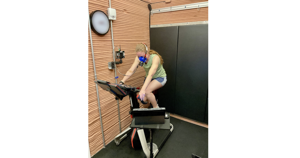 Ellen Ellis (CHAPEA Mission 2) conducts exercise performance testing.