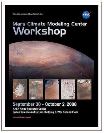 Advertisement for the Mars Climate Modeling Center Workshop 2008