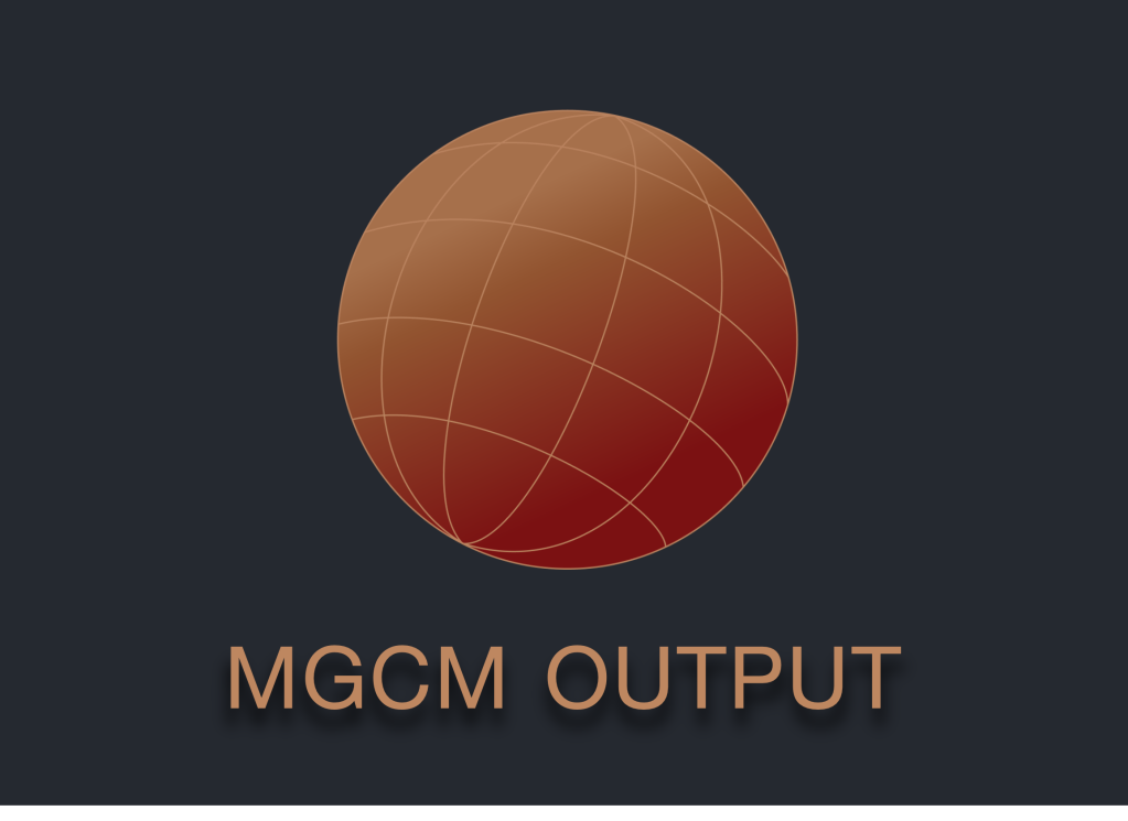 Artist rendering of a latitude-longitude grid. MGCM Output is written below.