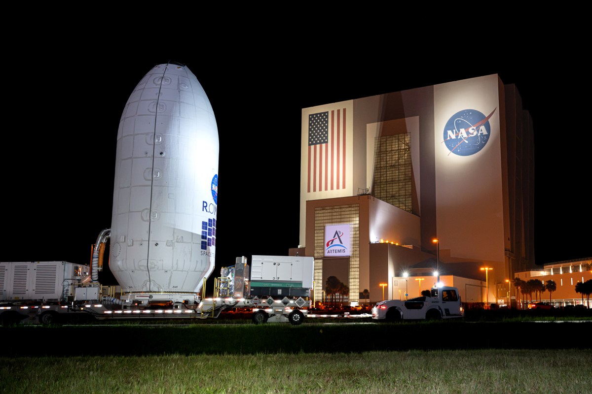 Roman Space Telescope Travels to SpaceX Hangar