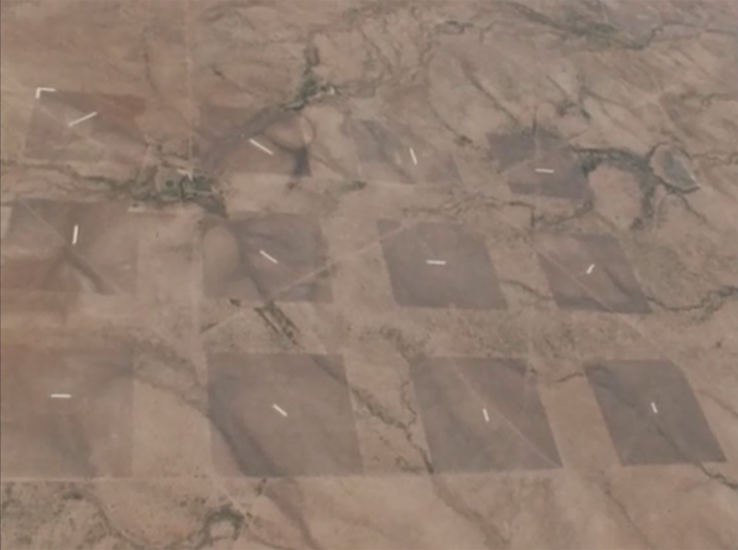 Aerial view of the visual acuity experiment's ground site in Laredo